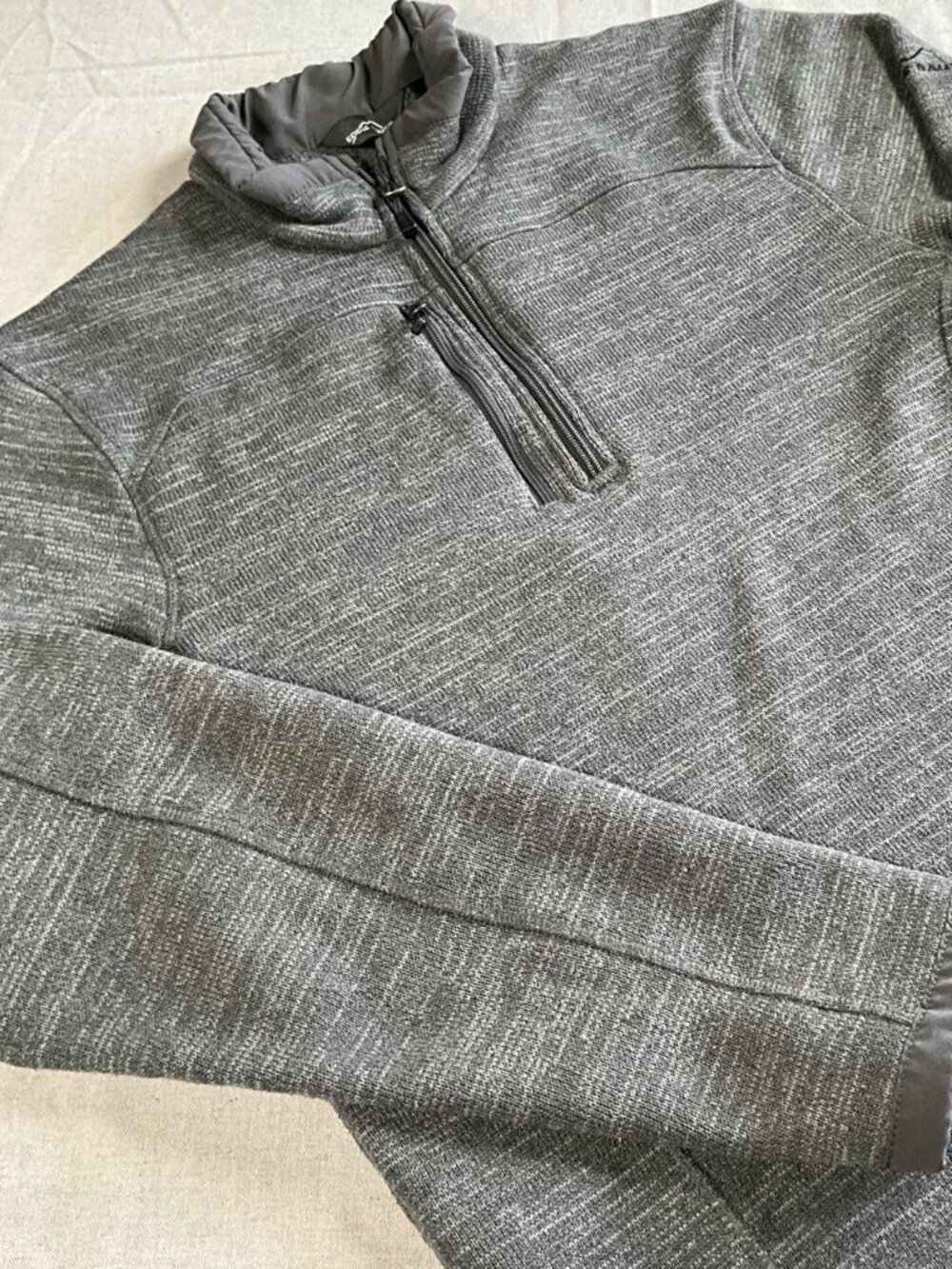 Womens Eddie Bauer Gray Gorpcore Fleece Outdoor Quarter Zip (Small)